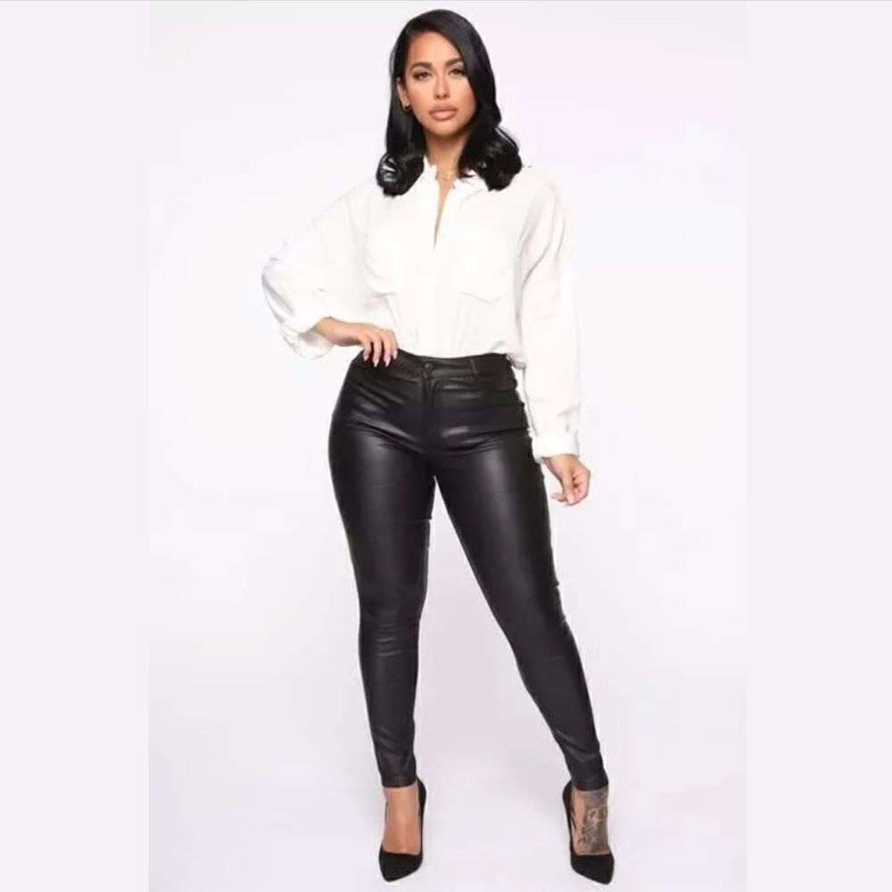 Fashionnova High Rise Black Stretch Pants